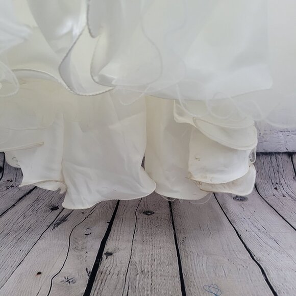 VTG Bonny Ivory Lace Beaded Embroidered Bodice Tulle Skirt Wedding Gown Dress 10 - Picture 5 of 16